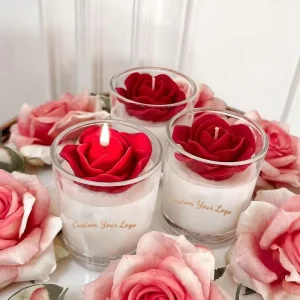 AIKUN Red Rose Valentine’s Day Gift Soy Wax Private Label Wedding Scented Candle Gift Set Luxury Highly Scented Candles