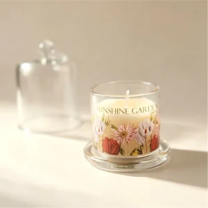 Aesthetic Daisy Floral Print Paraffin Wax Handmade Aromatherapy Scented Candle Modern Thanksgiving