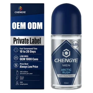Antiperspirant Roll on Deodorant for Men with Cooling Effect 72 Hour Sweat and Odor Protection Long Lasting Fresh 50ml