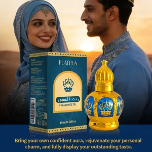 Arabic Perfume Oil Roll on Floral Woody Scent with Jasmine Rose Cedarwood Tonka Bean & Oakmoss Long Lasting 15ml 0.51FL.oz