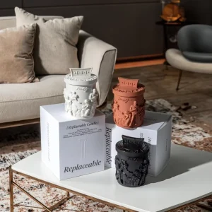 Arc De Triomphe Embossed Soy Wax Candle Handcrafted Vegan Aromatherapy Gift