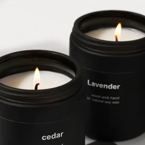 Aroma Aromatherapy Pure Soy Wax Essential Oil Black Frosted Glass Scented Candle for Home Hotel Party