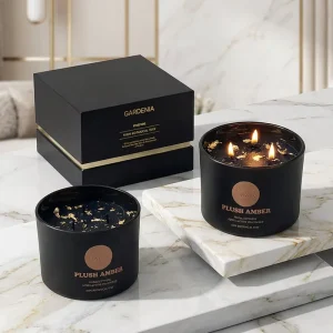 Aroma Candle Customizable Fragrance Black Gift Box Eco Friendly Soy Wax Candle Air Purifying Home Decor Gift Set