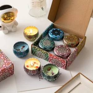 Aroma Custom Aromatherapy Luxury Soy Christmas Aromatic Tin Scented Candles Gift Set