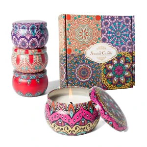 Aroma Custom Aromatherapy Luxury Soy Christmas Aromatic Tin Scented Candles Gift Set