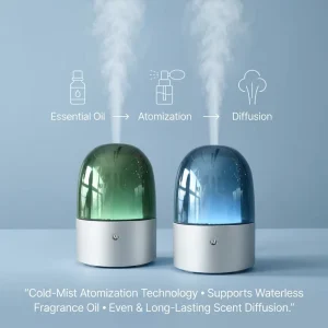 Aroma Diffuser Bluetooth Aluminum Body Essential Oil Diffuser for Home with APP Remote Control