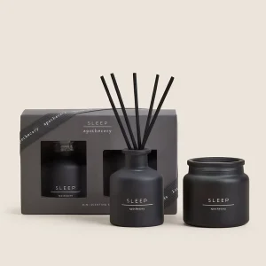 Aroma Gift Set Scented Candle Reed Diffuser Set with Rattan Sticks and Premium Box for Home Hotel Spa