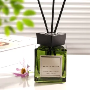 Aromatherapy Essential Oil Reed Diffuser Set with Amber Jars