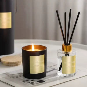 Aromatherapy Glass Flameless Bathroom Reed Diffuser with 15-30 Day Fragrance