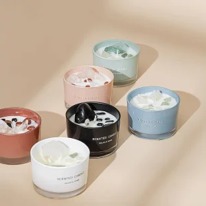 Aromatherapy Private Label Luxury Home Scented Candles Yoga 100% Natural Soy Healing Quartz Crystal Candles