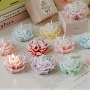 Aromatherapy Soy Wax Melt Massage Candle Handmade Classical Style Romantic Rose Flower Gift for Birthdays Christmas Diwali