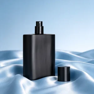 Artisan Premium Glass Cylinder Perfume Pump Sprayer Bottle Matte Black Finish Aluminum Sprayer Cap Portable Design Box Included
