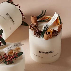 Asia Super Factory Low MOQ OEM Candle Manufacturer Custom Scented Candles Dried Flower Ceramic Soy Candles