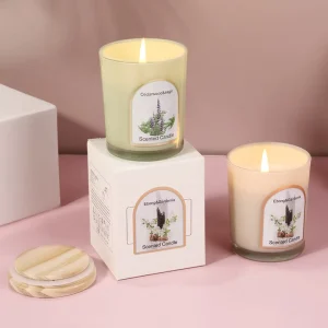 Assorted Botanical Scented Candles Natural Soy Wax Aromatherapy Candles in Colored Jars with Wooden Lids Home Decor Gift