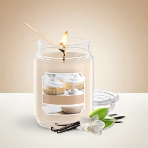 Autumn Scented Candle with Creamy Vanilla Swirl, Glass Jar, 18 oz, Aromatherapy