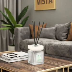 BILA 200ml Glass Bottle Fireless Reed Diffuser Sets DIY Phthalate Free Eco Friendly Modern Indoor Aromatherapy Bedrooms Long