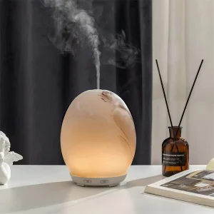 BZ-1101 Glass Aroma Diffuser 100 ml Marble with Colorful LED Lights