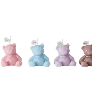 Bear Shape Soy Wax Art Candle Votive for Birthday Wedding Holiday Parties Home Decoration Ornament