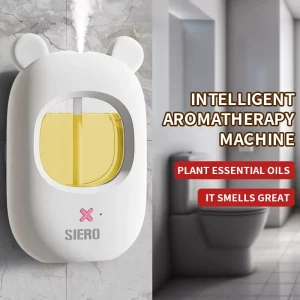 Bear-Shaped Mini Aroma Diffuser with 6 Essential Oil Set 50ml Capacity Wireless Battery Powered Hotel Wall Mount