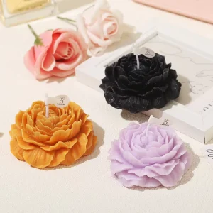 Beautiful Handmade Soy Wax Yellow Peony Floral Scented Aromatherapy Candles Smokeless for Thanksgiving Easter Weddings Home