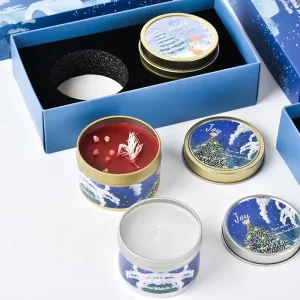 Best Seller Factory Custom Logo and Packaging Christmas Fragrance Gift 2 Pieces Set Luxury Tin Scented Candles