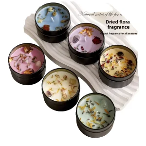 Best Selling Crystal Dried Flower Soy Wax Scented Candle for Holiday Decorations Birthdays Valentine’s Day Gifts