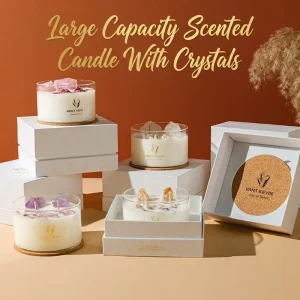 Bestseller Handmade Natural Crystal Pillar Candle Wood Wick Scented Candle Fragrance Gift or Home Decor Birthday Gift