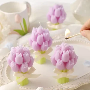 Bestseller Tulip Scented Candle Morandi Style Candle Bouquet for Luxury Home Fragrance Aesthetic Room Ornament Decorative Candle