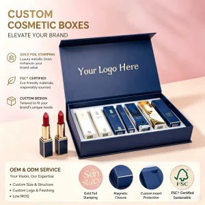 Biodegradable Magnetic Boxe Packaging Luxury Handmade Custom Design 6 Pcs Mini Perfume Bottles Lipgloss Gift Set Packaging Box