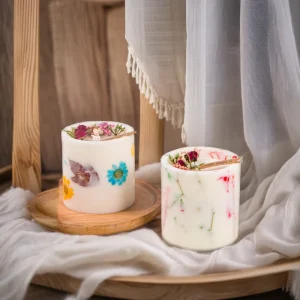 Birthday Graduation Gift Dried Petals Low Temperature Soy Wax Romantic High End Aromatherapy Dried Flower Pillar Candles