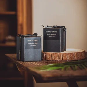 Black Classic Glass Soy Wax Scented Candle Home Decoration