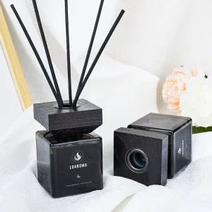 Black Glass Bottle Decorative Flower Fragrance Reed Diffuser