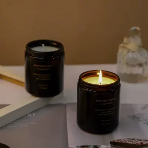 Black Glass Handmade Soy Wax Scented Candle Simple Smokeless Fragrance Essential Oil Living Room Aromatherapy Christmas