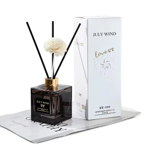 Black Sustainable 200ml Square Reed Diffuser Bottle Fire-Free Glass for Household and Hotel Aromatherapy