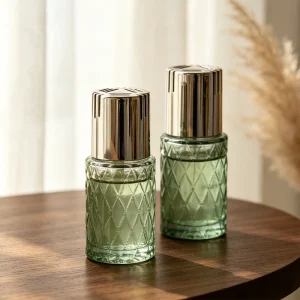 Blank Embossed Lattice Reed Diffuser Glass Jars 1.7oz 2.7oz 6oz Custom Logo Packaging for Hotel Spa Air Scent