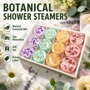 Botanical Shower Steamers Natural Essential Oils Aromatherapy Tablets Spa Relaxation Gift Set Private Label OEM