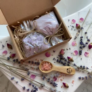 Bridesmaid Spa Bath Salt Bags Window Kraft Packaging With Essential Oil Bottle Personalized Label Service