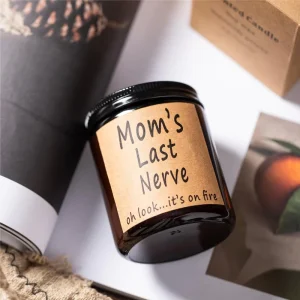 Brown Glass Jar Scented Soy Wax Aromatherapy Candle for Gifts and Home Decor