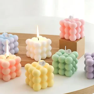 Bubble Cube Handmade Scented Candle Fragrance Paraffin & Soy Wax Aromatherapy for Holiday & Thanksgiving Home Decor