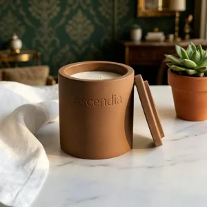 Bulk Custom Matte Container Ceramic Round Scented Candle Jar for Home Decor Spa Hotel Supply