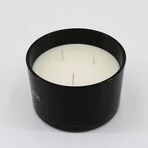 Bulk Luxury Black Glass Scented Soy Wax Candle for Home Decor