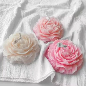 C008 Aromatherapy Candle Gift Set Peony Shaped Handmade Desktop Decorative Candle Holiday Gift 3D Flower Candle