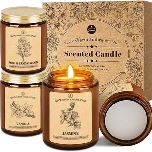 C25P Brown Polished Mason Jar Aromatherapy Candle Gift Set Private Brand Aromatherapy Home and Festival Gifts