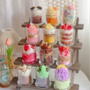 Candle Manufacturer Soy Wax Scented Vela Perfumery Cute Artisan Dessert High End Food Candle