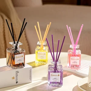 Candleless Aromatherapy Reed Diffuser with 7-15 Day Fragrance for Bedroom and Bathroom