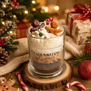 Candy Cane Novelty Shaped Soy Wax Scented Candle Handmade Holiday Candle For Home Decor Party Gift