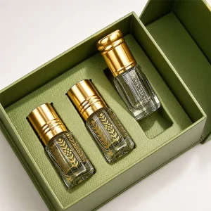 Carbon Neutral Textured Paper Perfume Box Custom Logo Luxury Double Doors Packaging Gift Box for Niche Fragrance
