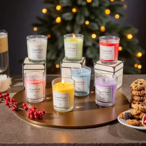 Casual Style Natural Retro Glass Scented Candle Handmade Soy Wax Elegant Long Lasting Fragrance for Bedroom Home Yoga Birthdays
