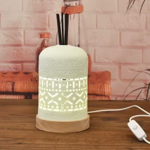 Ceramic Cover Electric USB Aroma Diffuser Bottle with LED Light and Essential Oil Reed Diffuser