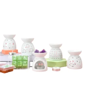 Ceramic Incense Burner & Wax Melt Holder with Tealight Plug Mini Aromatic Diffuser Eco-Friendly Fragrant